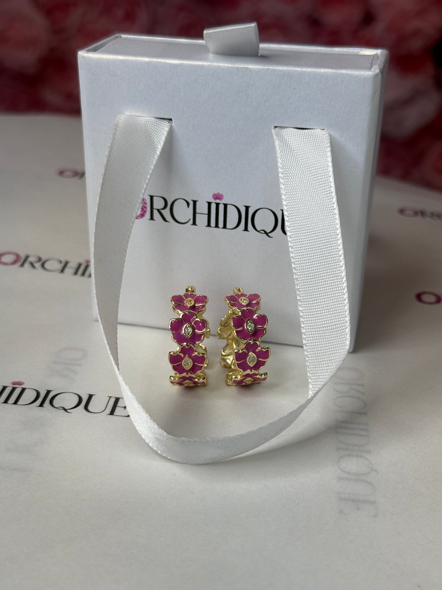 The Vanda Hoop Collection: Vanda Orchid Hoop Earrings