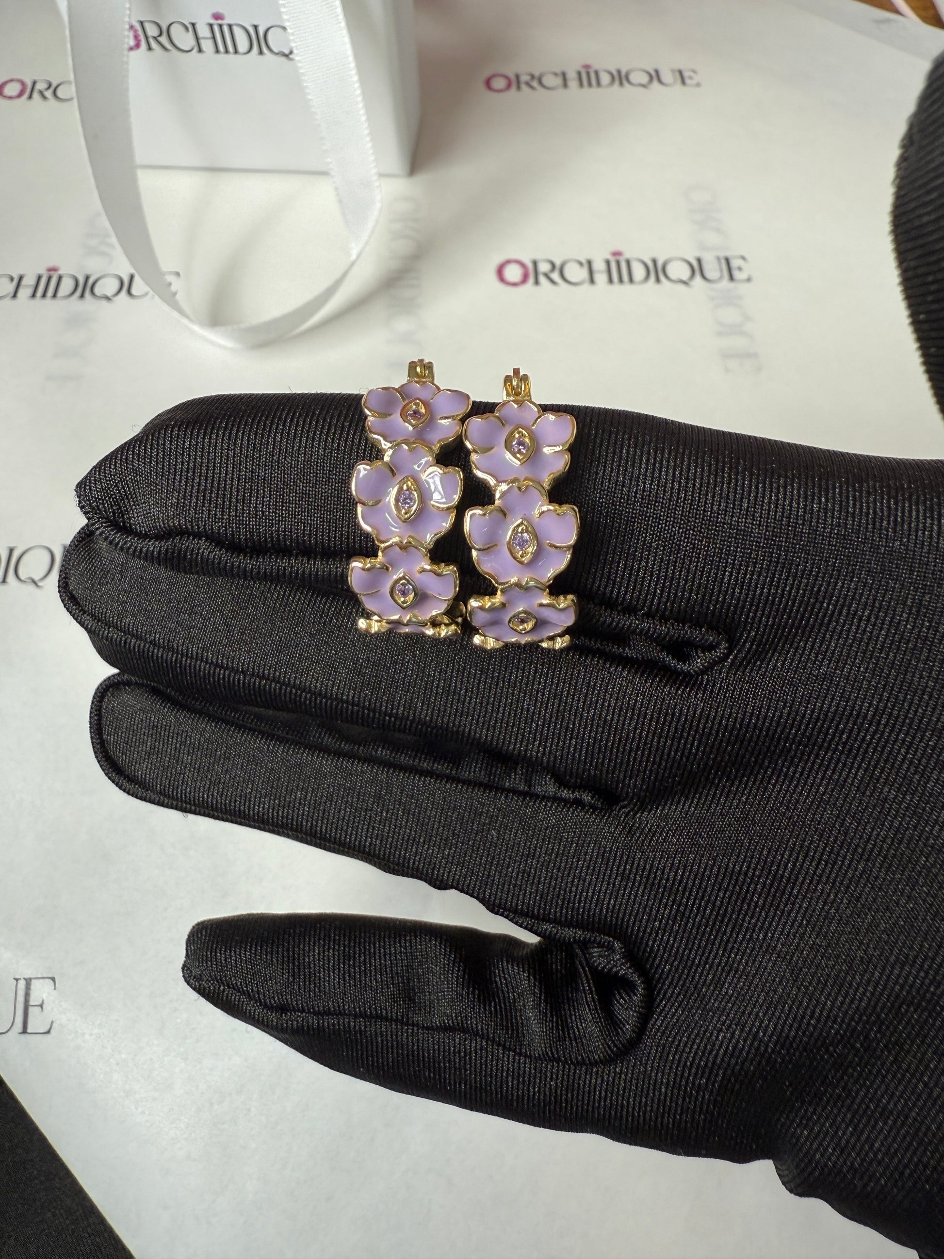 The Vanda Hoop Collection: Vanda Orchid Hoop Earrings - Orchidique