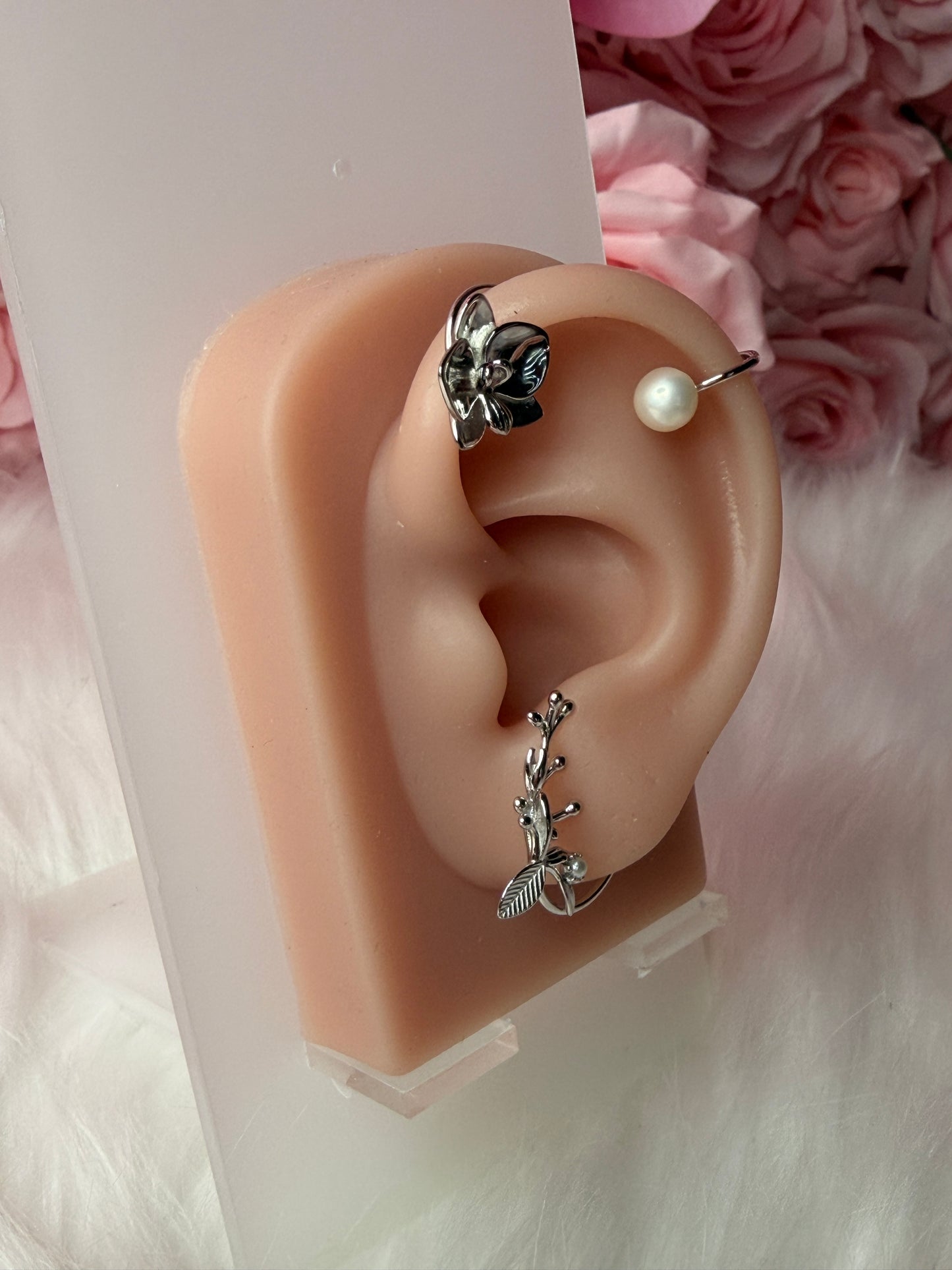 Phalaenopsis Petal Flower Earring Climber- Orchid Fleur Collection