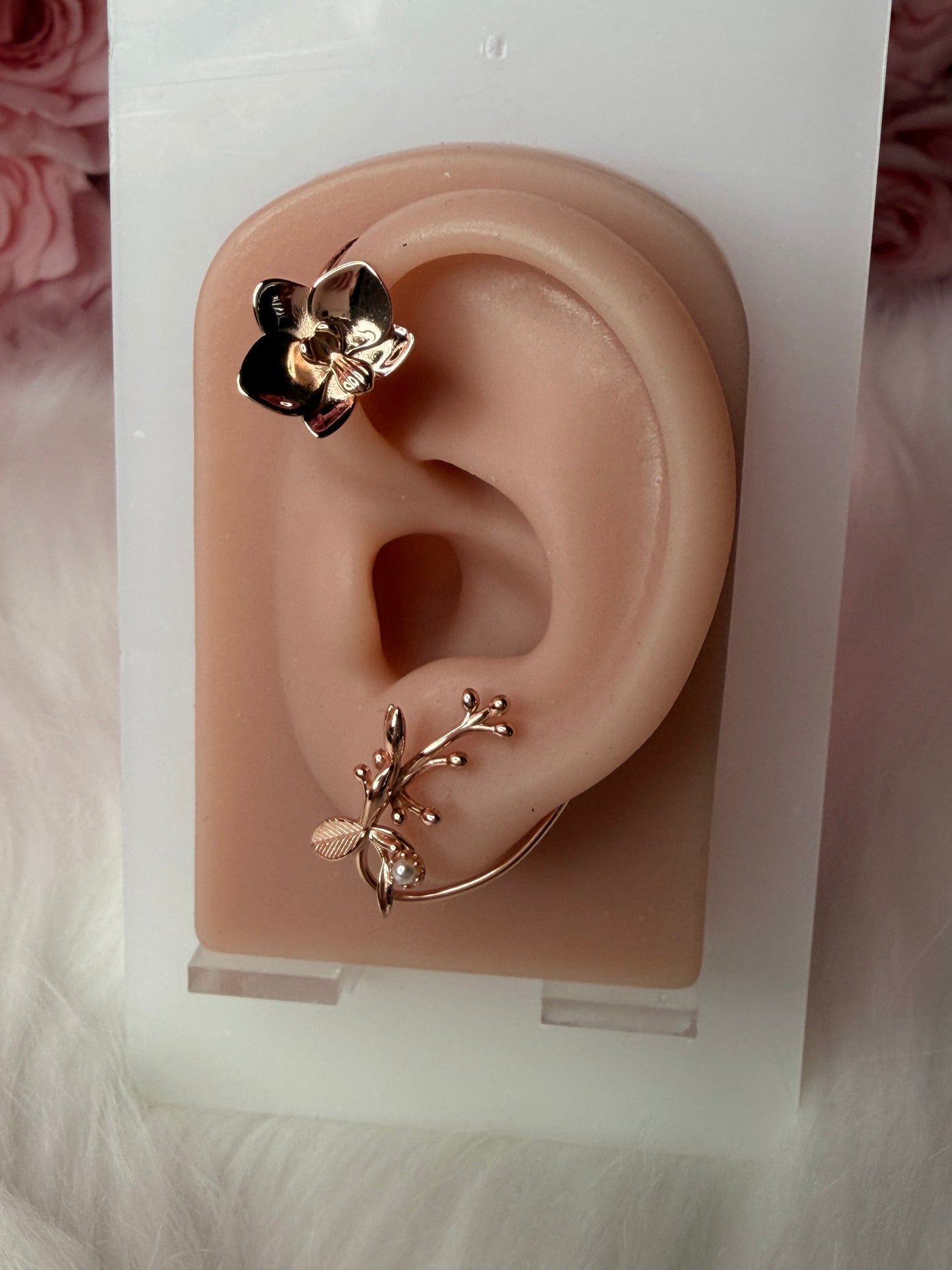 Phalaenopsis Petal Flower Earring Climber- Orchid Fleur Collection