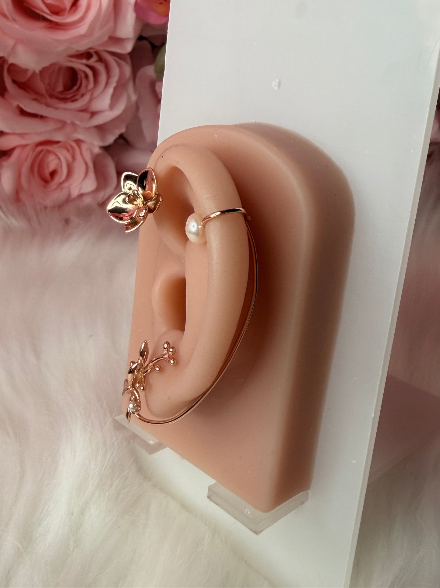 Phalaenopsis Petal Flower Earring Climber- Orchid Fleur Collection