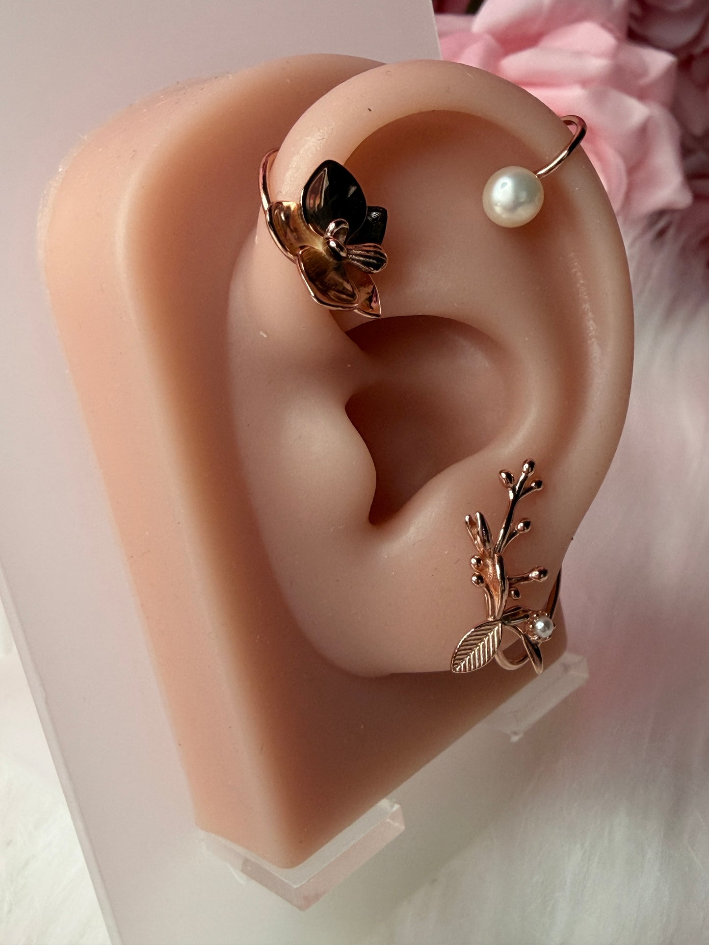 Phalaenopsis Petal Flower Earring Climber- Orchid Fleur Collection