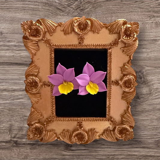Handmade Orchid Oasis Collection : Rose Pink Cattleya Orchid Earrings - Orchidique