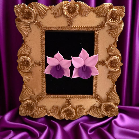 Handmade Orchid Oasis Collection : Lavendar Cattleya Earrings - Orchidique