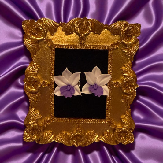 Handmade Orchid Oasis Collection: Lavendar Cattleya Orchid Earrings