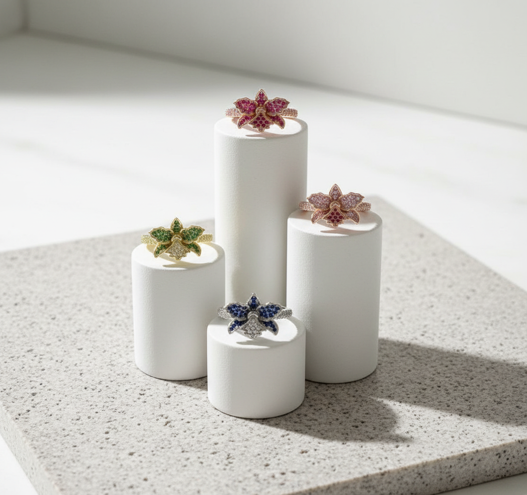 CattaLuisa Collection of Rings- Cattleya Flower Ring