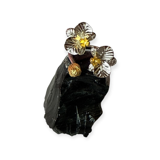 Soul-mate Collection: White Gold Phalaenopsis Orchid Flower Ring