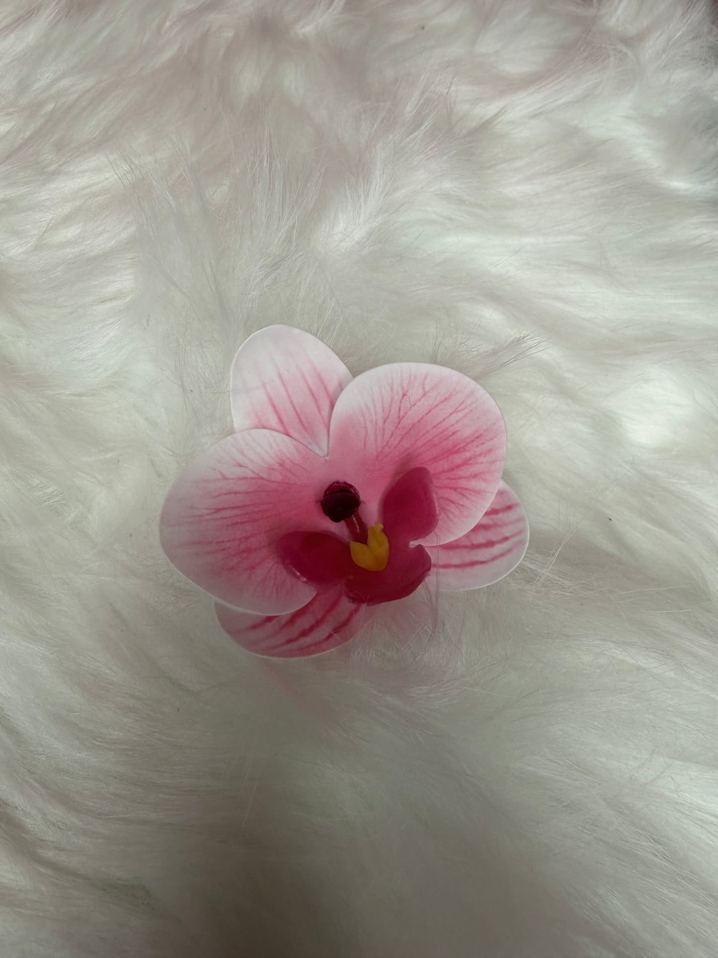 Handmade Orchid Hair Clip • Phalaenopsis Pink Splash - Orchidique