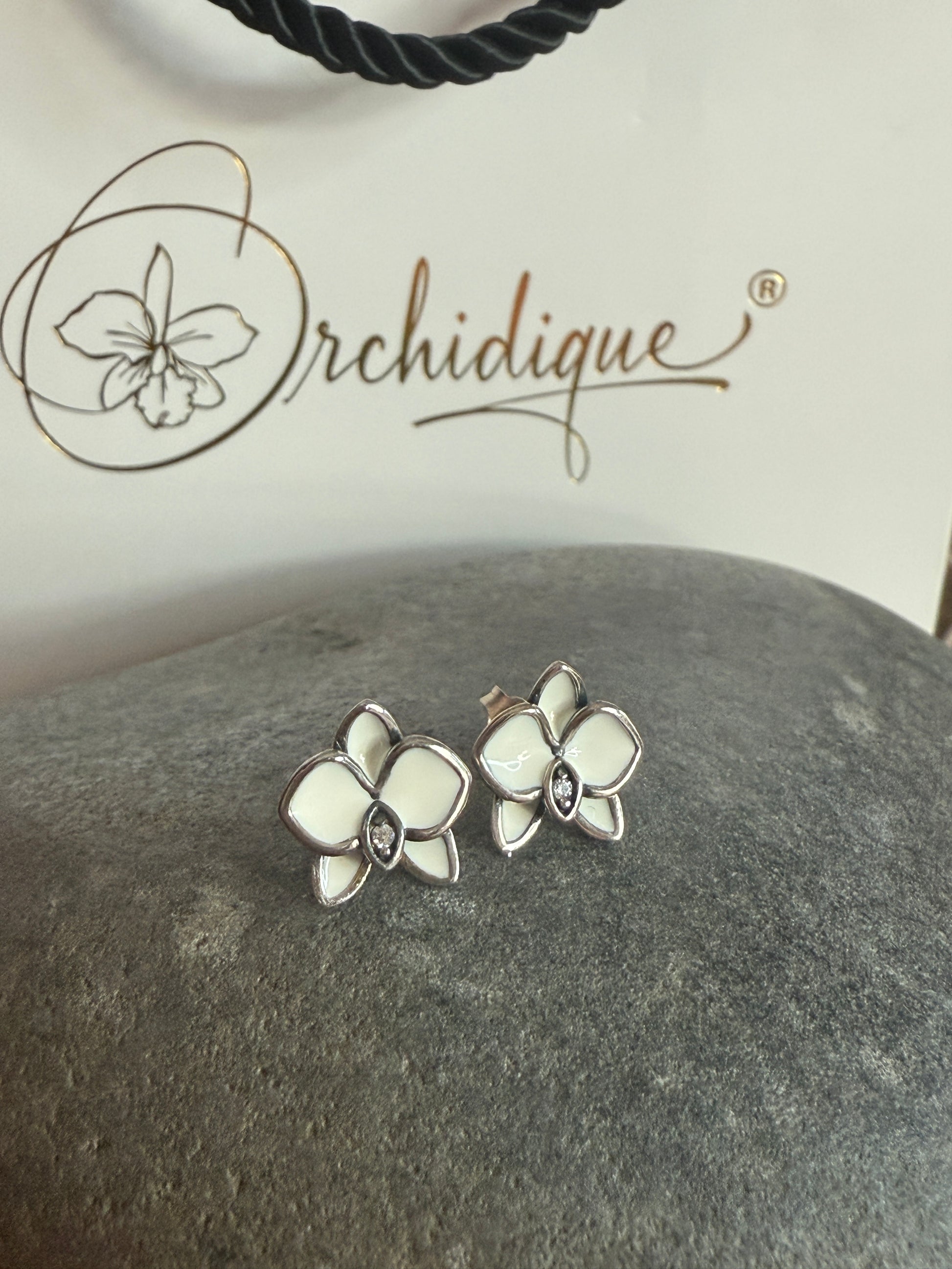 The Beginnings Collection: White Phalaenopsis Orchid Earrings - Orchidique