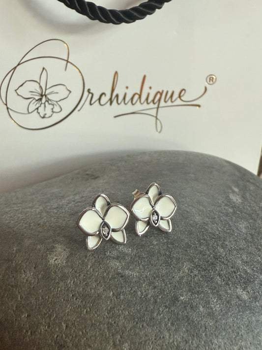 The Beginnings Collection: White Phalaenopsis Orchid Earrings - Orchidique