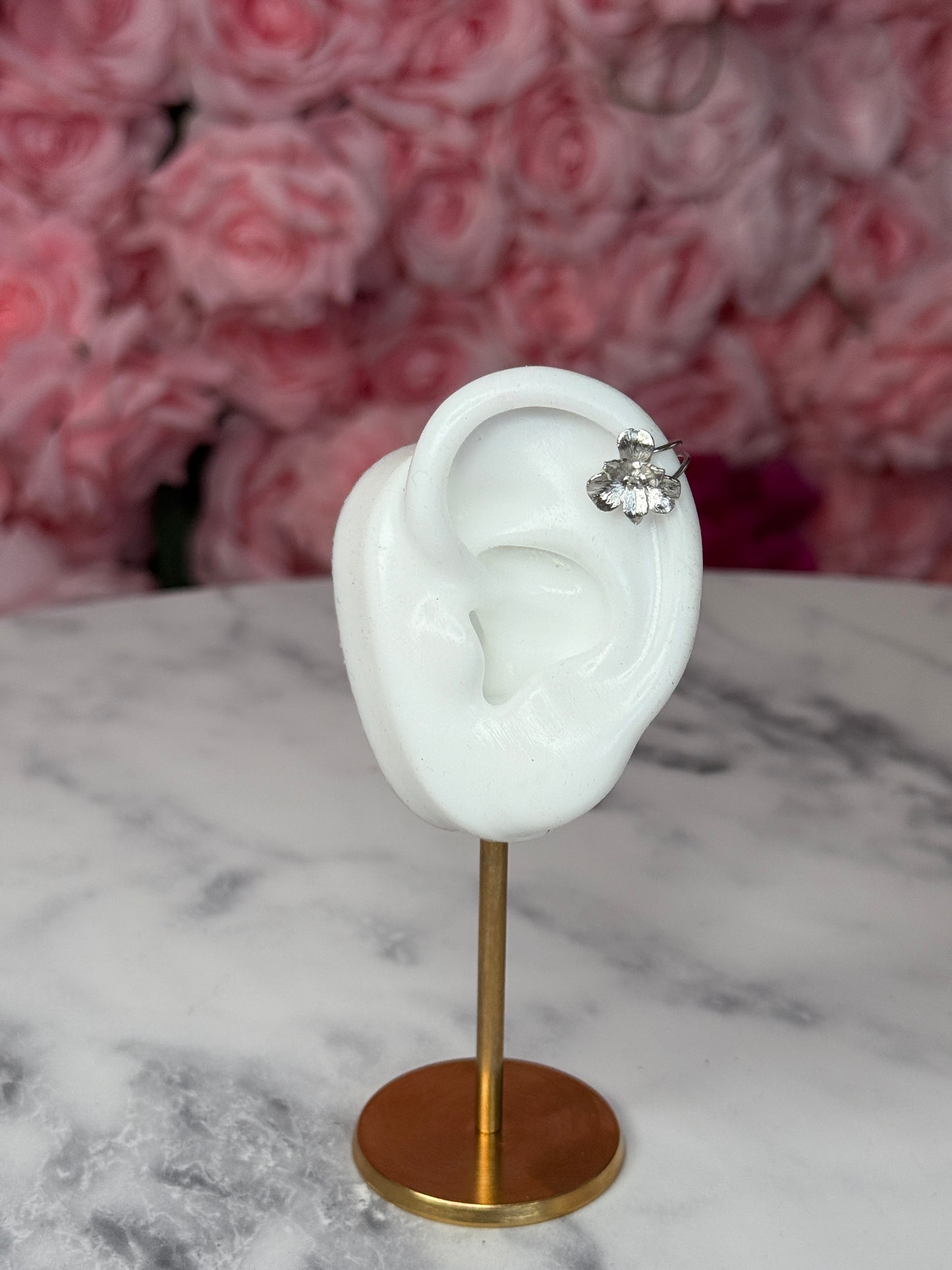 Cattleya Orchid Ear Cuff, Sterling Silver No Piercing Earring