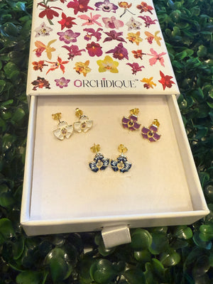Mini Vanda Studs Orchid Earrings - Orchidique