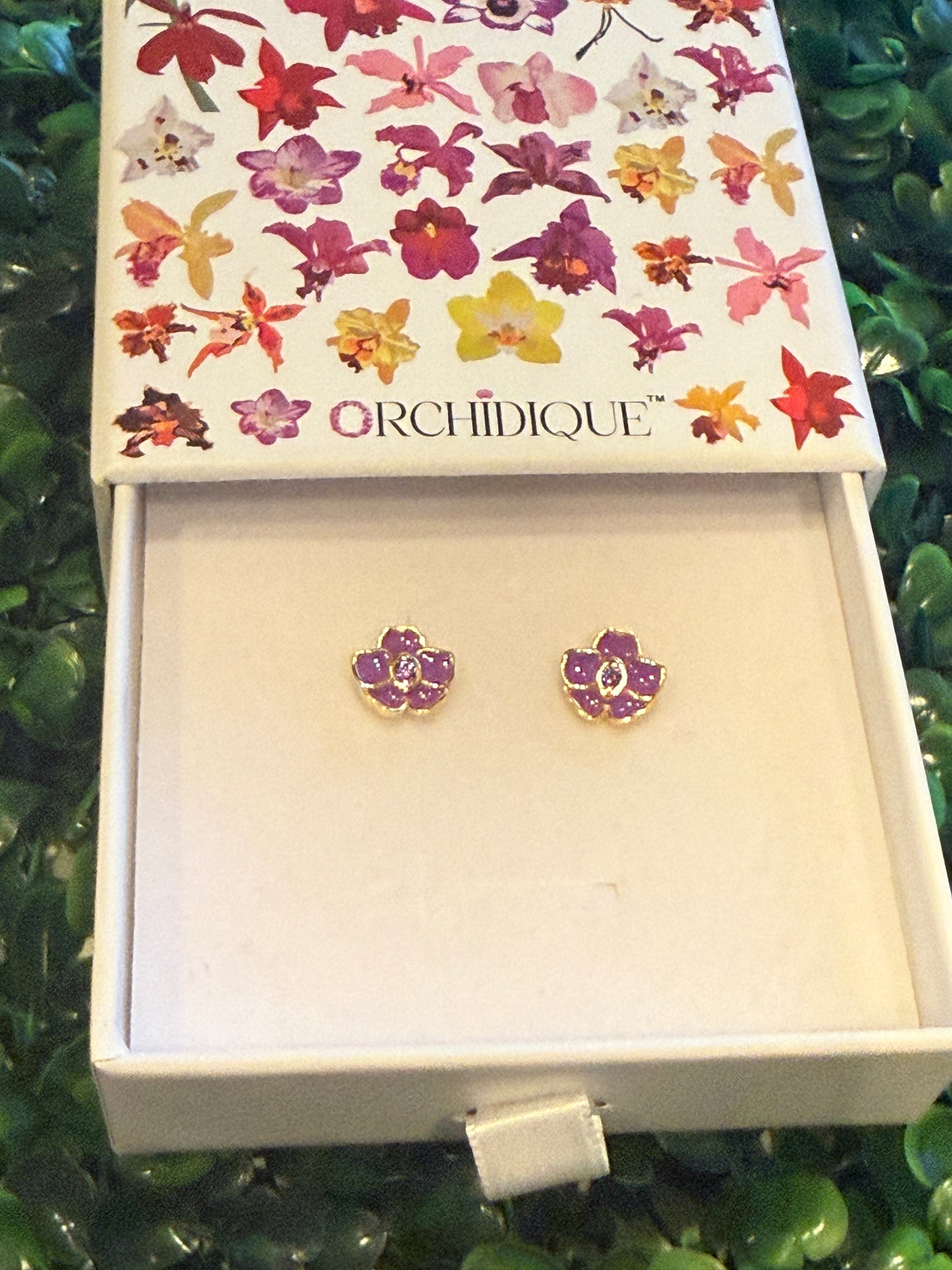 Mini Vanda Studs Orchid Earrings