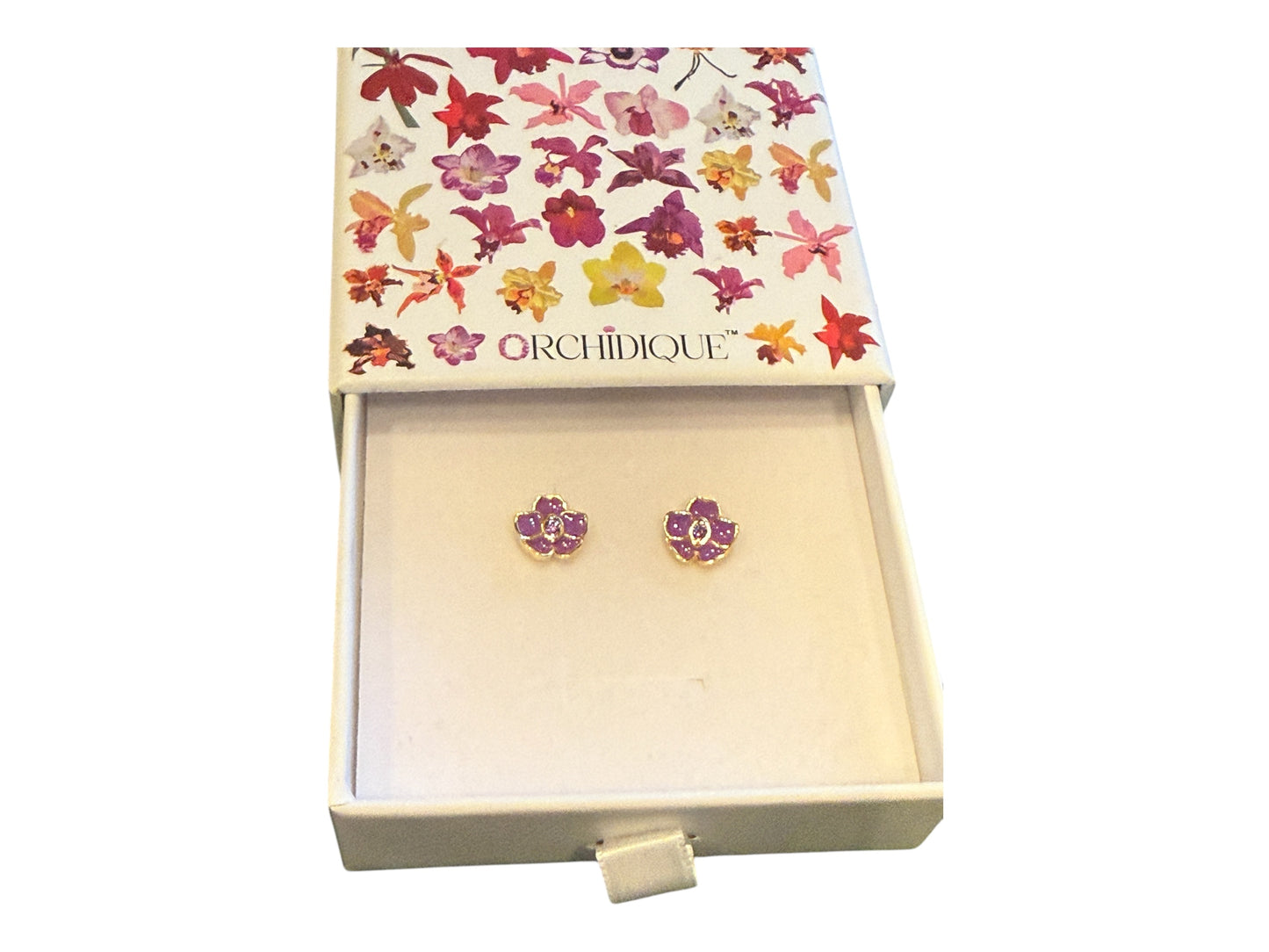 Mini Vanda Studs Orchid Earrings