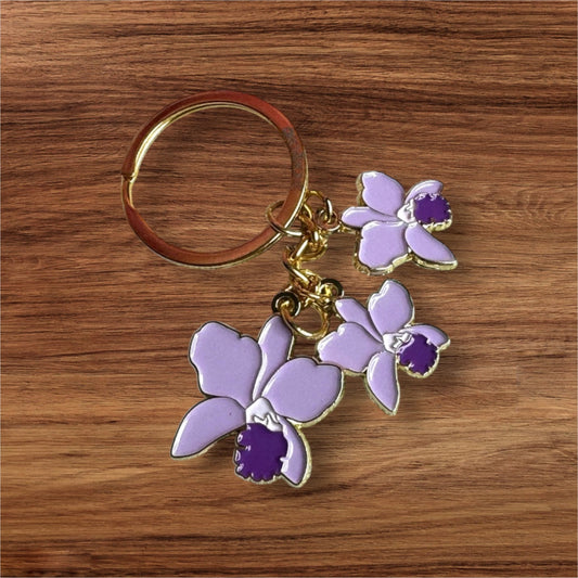 Cattleya Purple Orchid Keychain - Orchidique