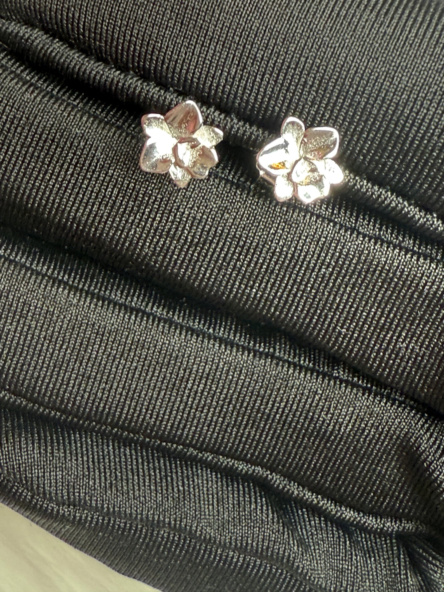 Cattleya Stud Earrings • 3D Orchid Jewelry •  White Gold • Gold • Rose Gold Mini Studs