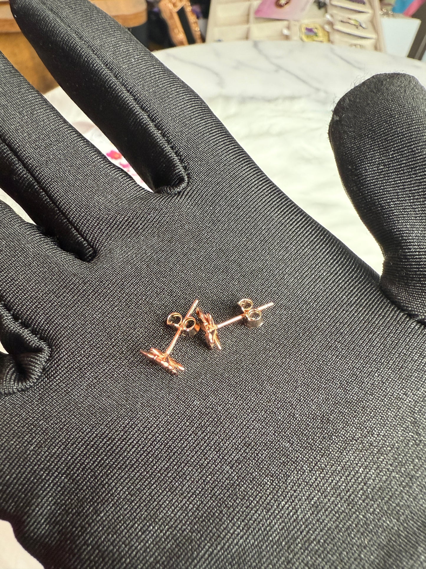 Cattleya Stud Earrings • 3D Orchid Jewelry •  White Gold • Gold • Rose Gold Mini Studs