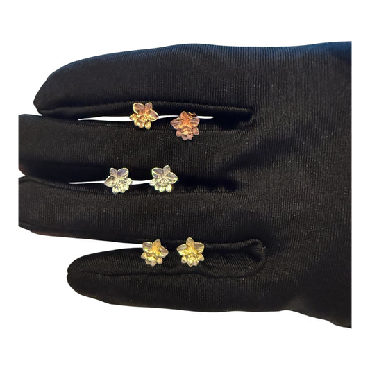 Cattleya Stud Earrings • 3D Orchid Jewelry •  White Gold • Gold • Rose Gold Mini Studs