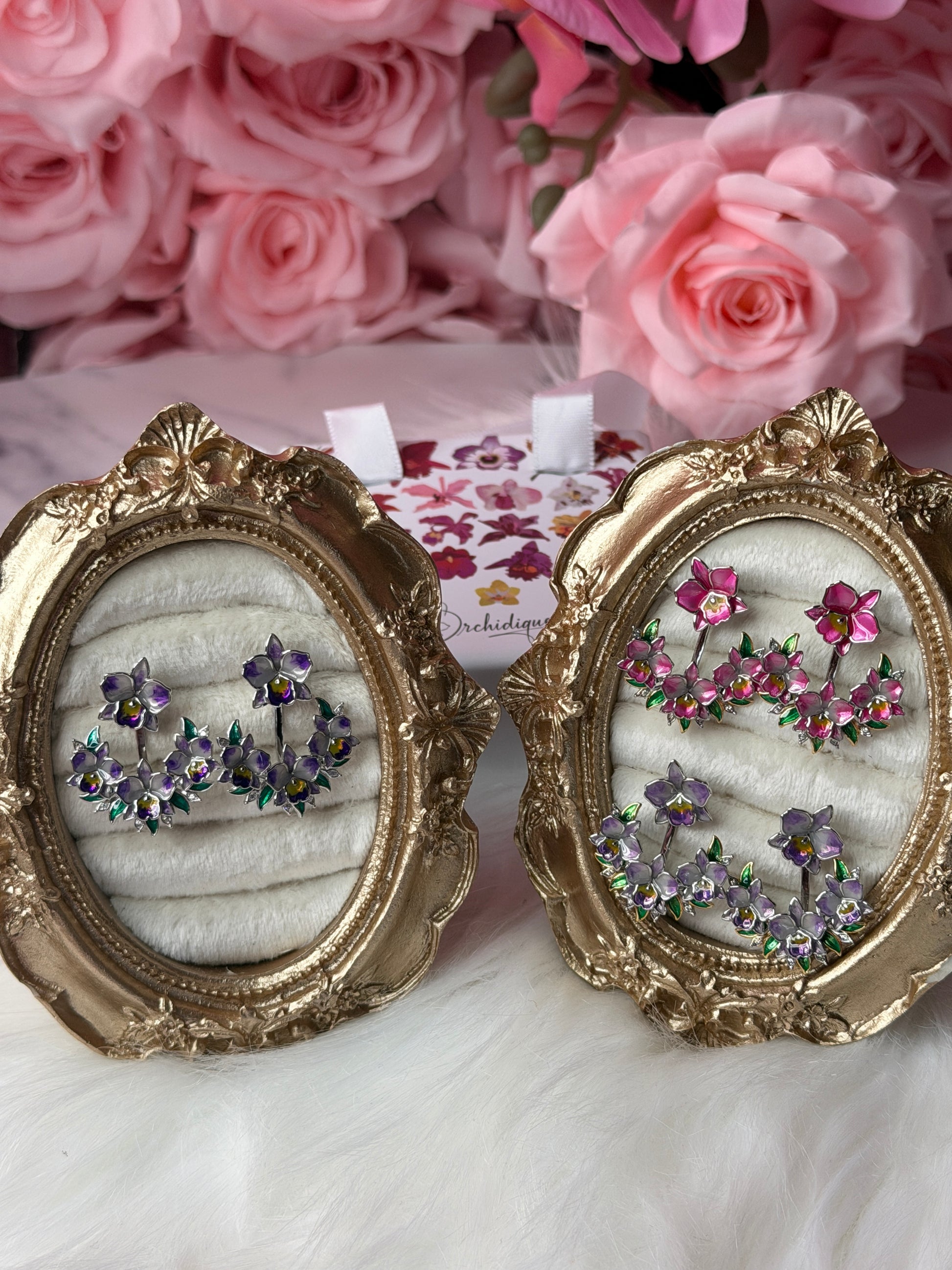 Aloha Orchid Jewelry Collection : Lavender Cattleya Flower Stud with Earring Jacket - Orchidique