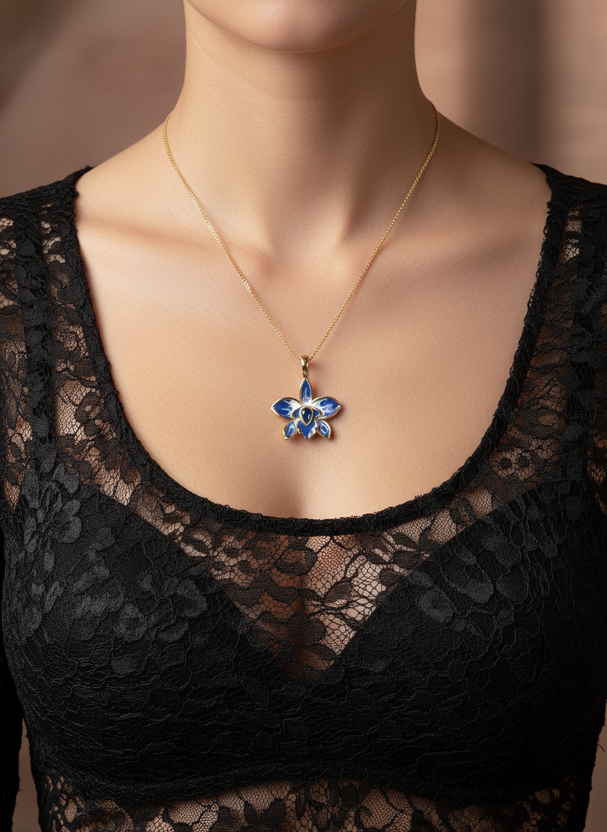 Violacea Collection : Blue Cattleya Violecea Inspired Jewelry - Orchidique