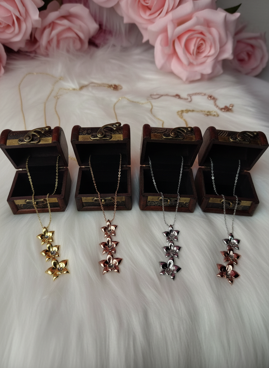 Aloha Cascading Orchid Jewelry Necklace - Orchidique