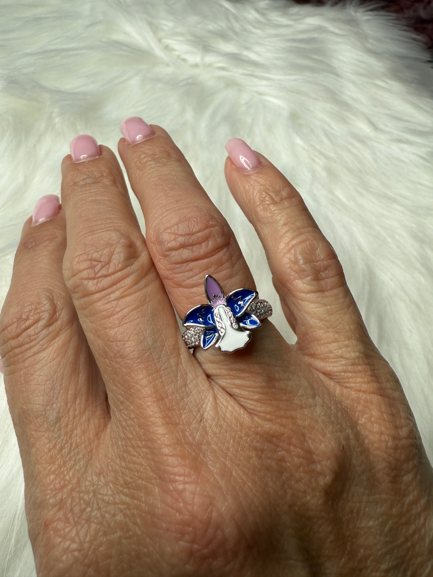 Blue Orchid Ring • Cattleya Violecea- Inspired Orchid Ring