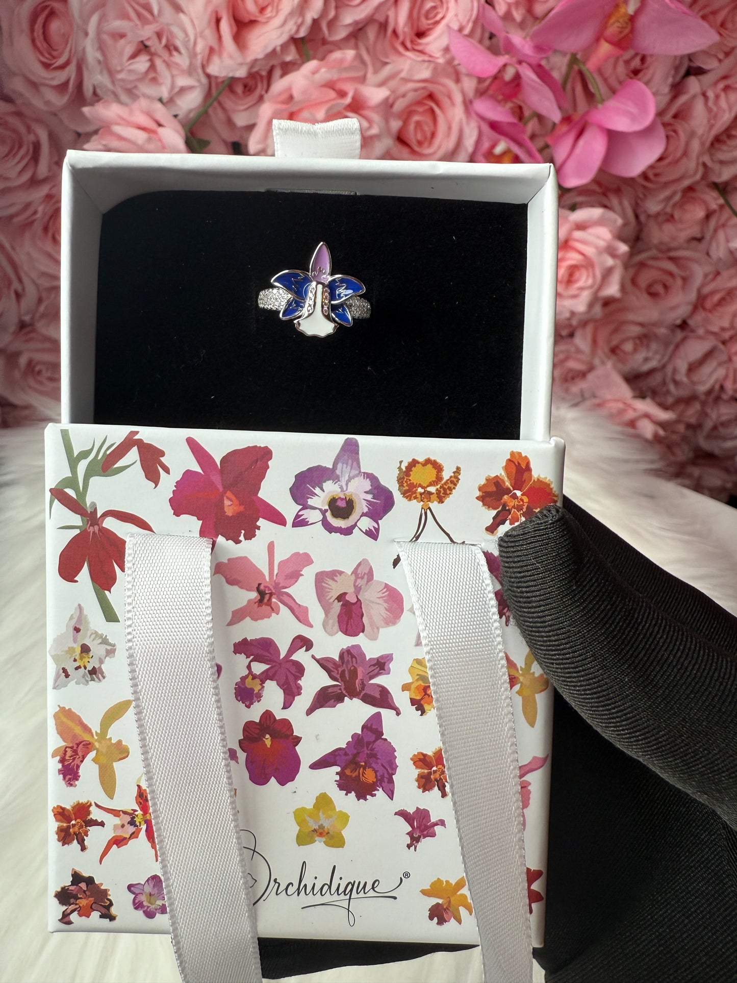 Blue Orchid Ring • Cattleya Violecea- Inspired Orchid Ring