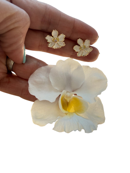 Vanda White Joaquim Orchid- Inspired Earrings - Orchidique