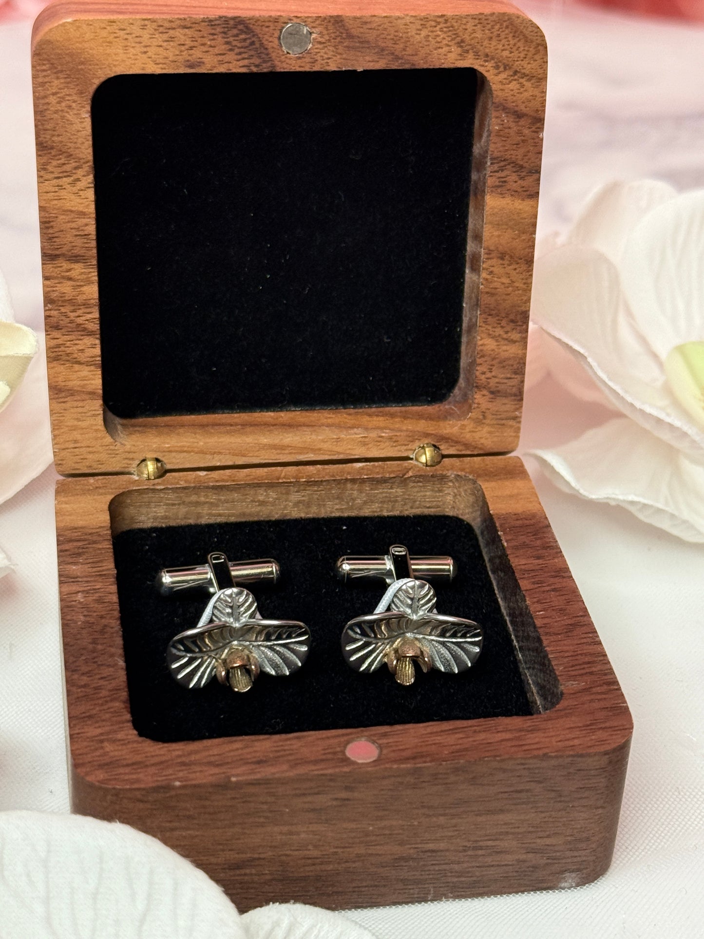 Stainless Steel Orchid Cufflinks