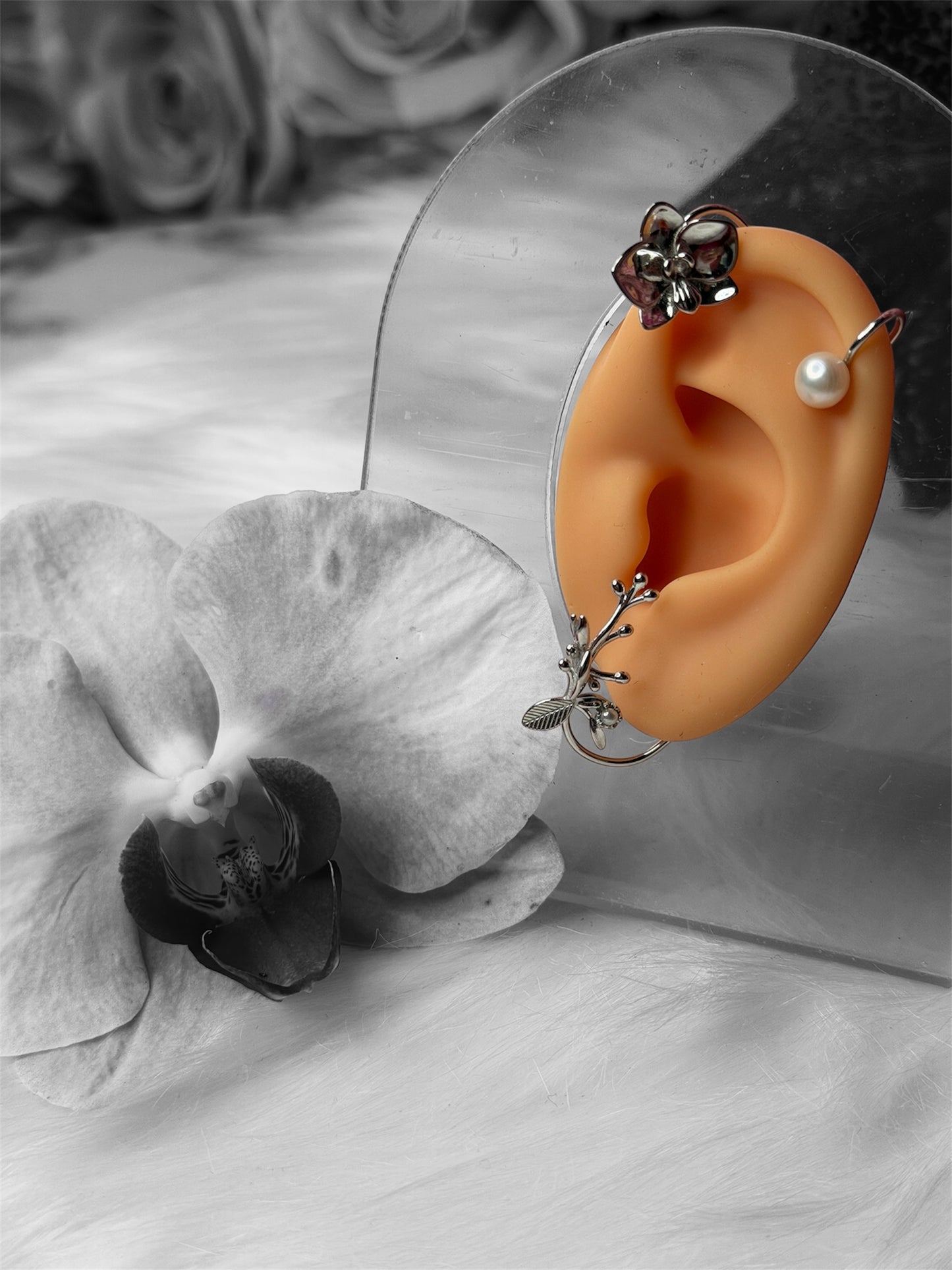 Phalaenopsis Petal Flower Earring Climber- Orchid Fleur Collection - Orchidique