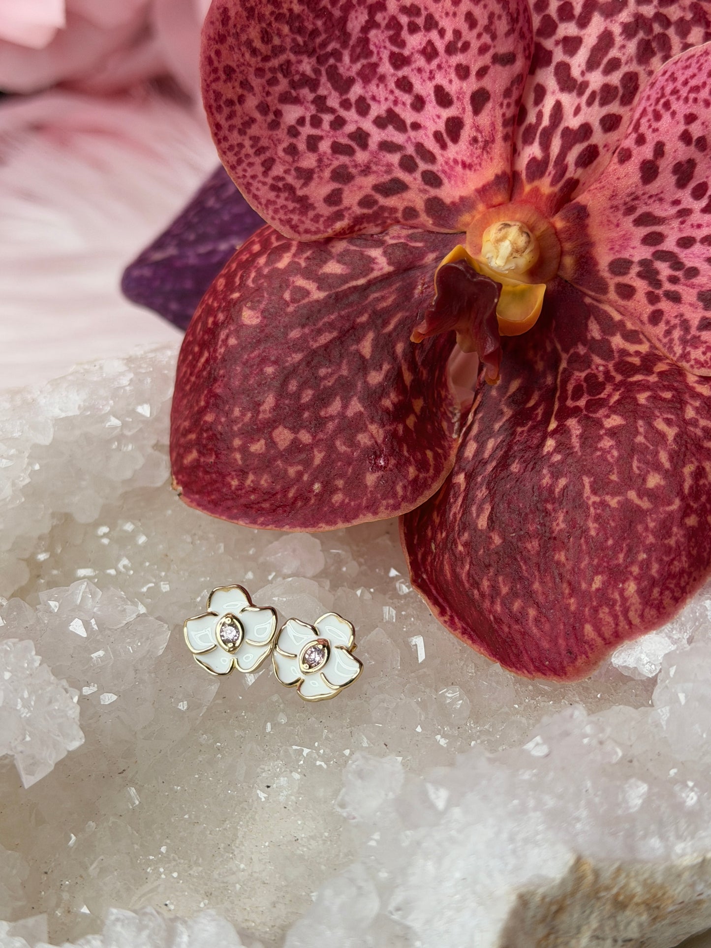Mini Vanda Studs Orchid Earrings - Orchidique