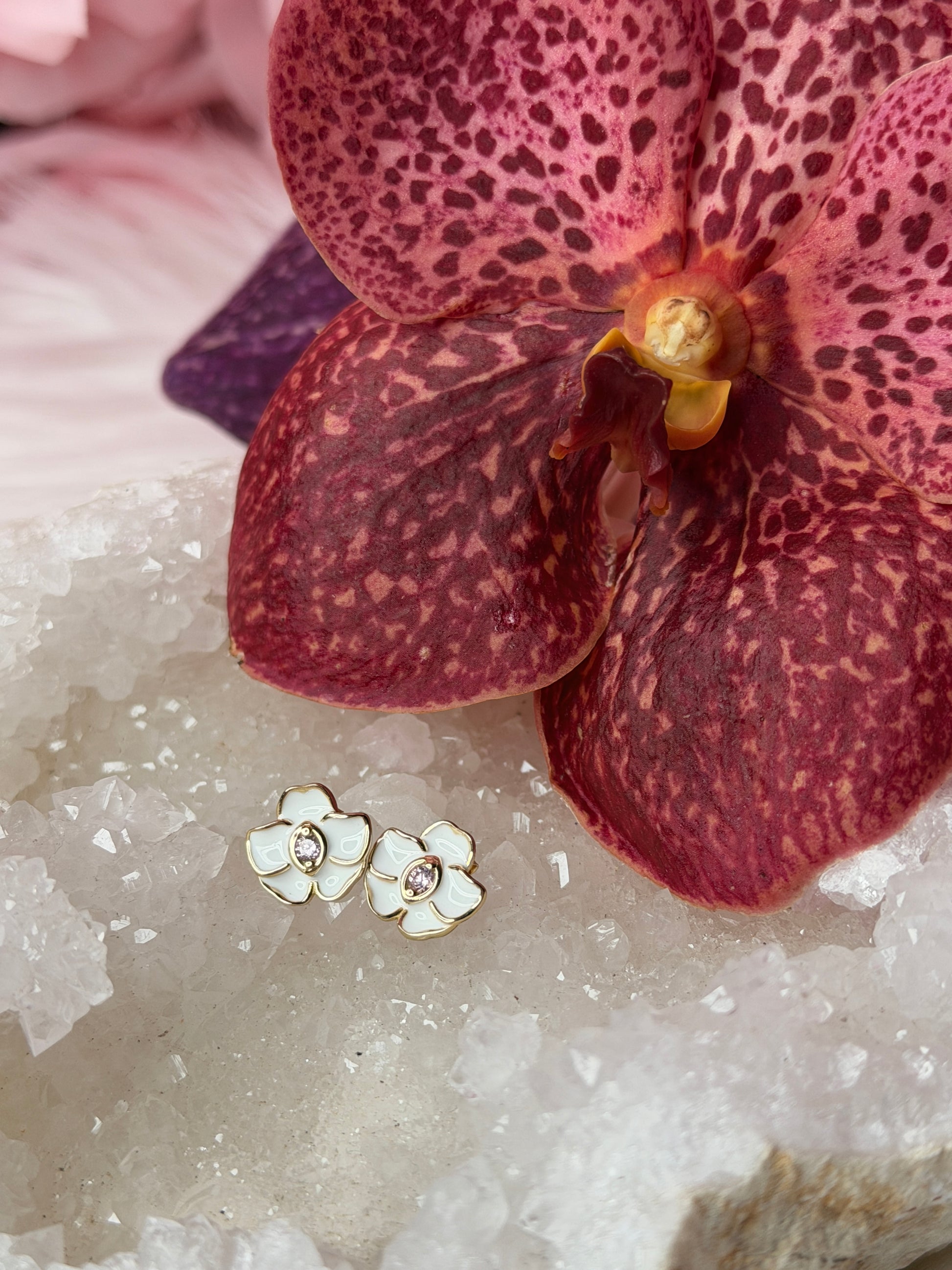 Mini Vanda Studs Orchid Earrings - Orchidique