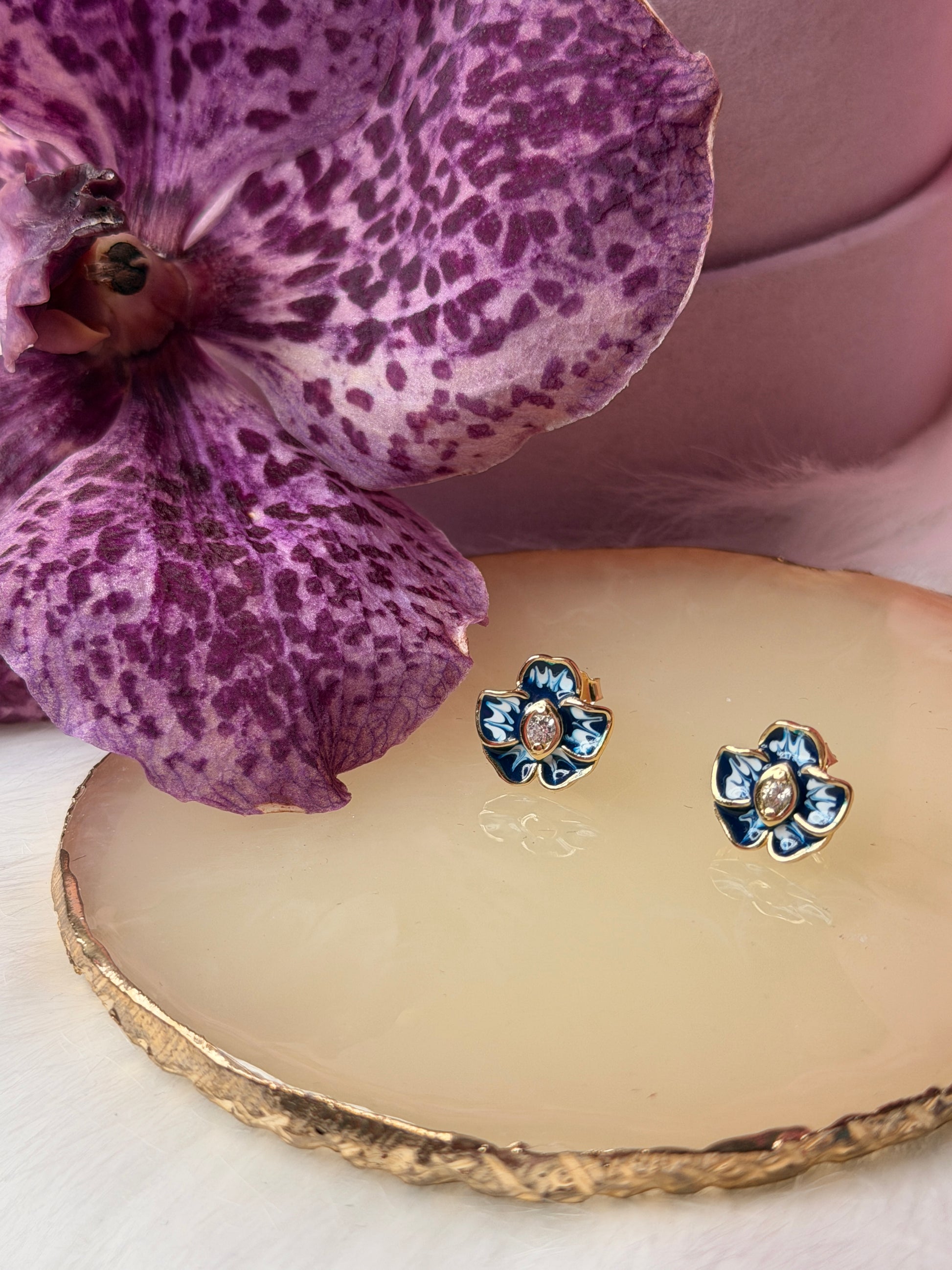 Mini Vanda Studs Orchid Earrings - Orchidique