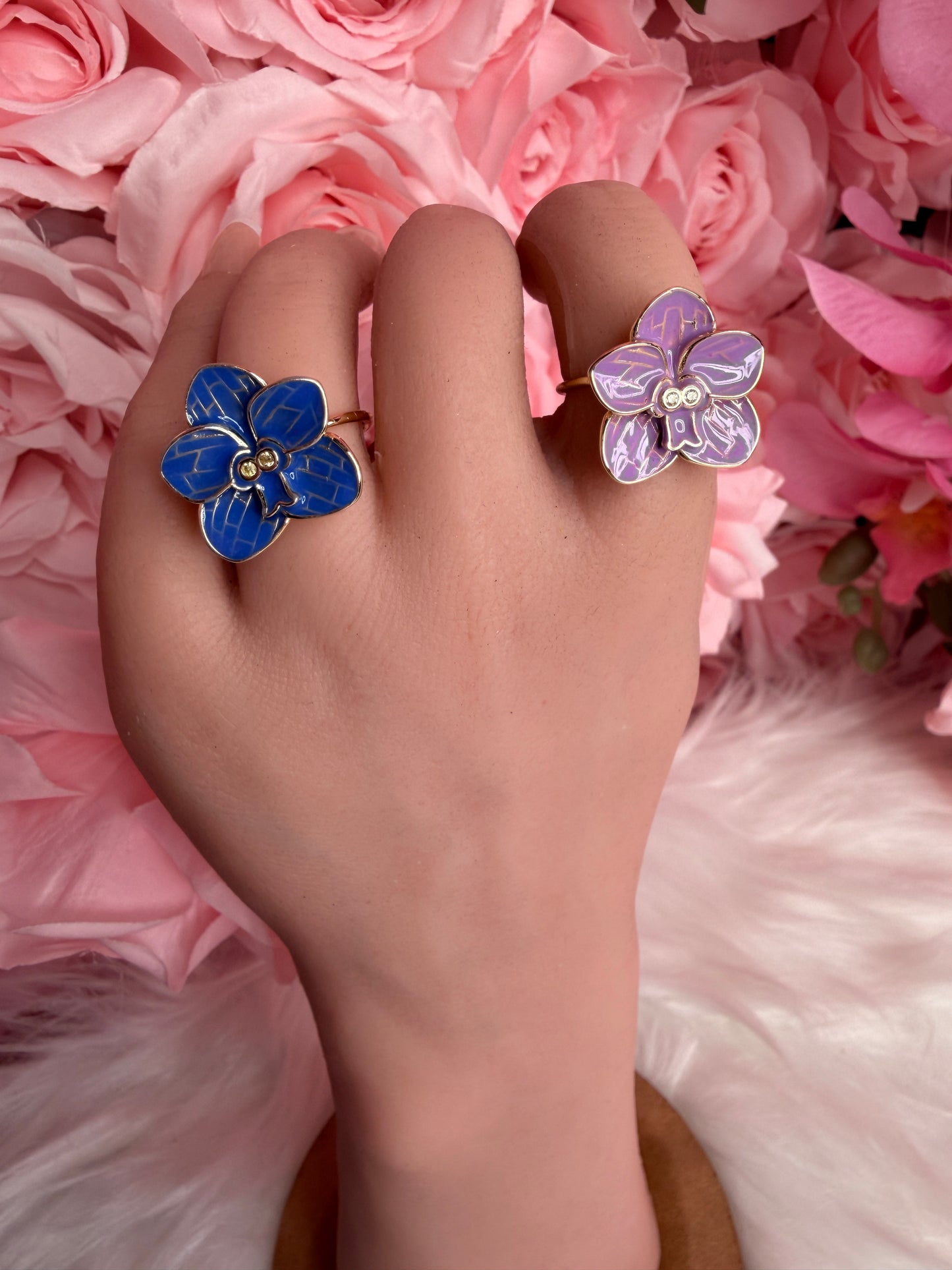 Vanda Bloomers Collection: Blue or Purple Orchid Vanda Flower Jewelry - Orchidique