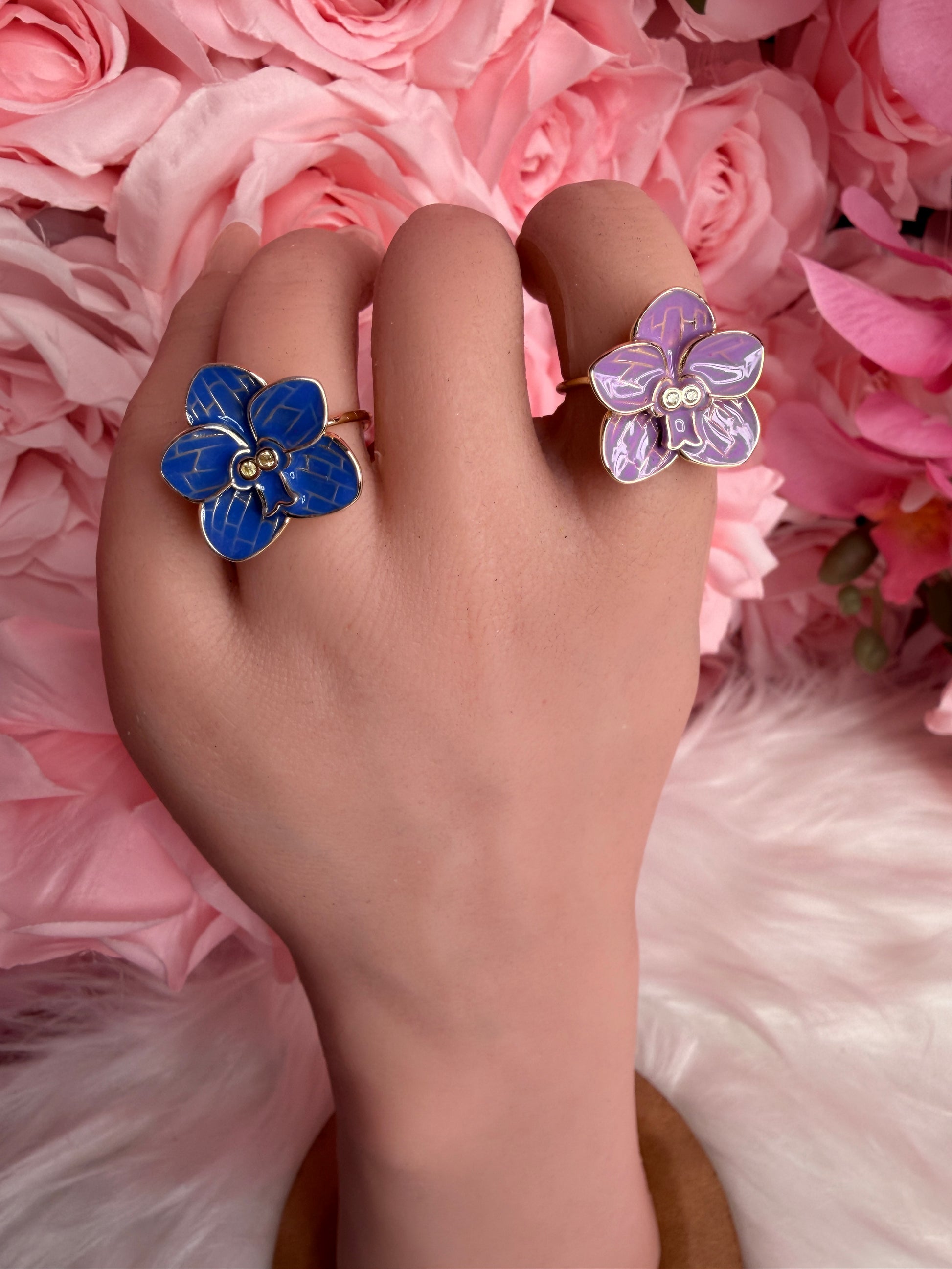 Vanda Bloomers Collection: Blue or Purple Orchid Vanda Flower Jewelry - Orchidique