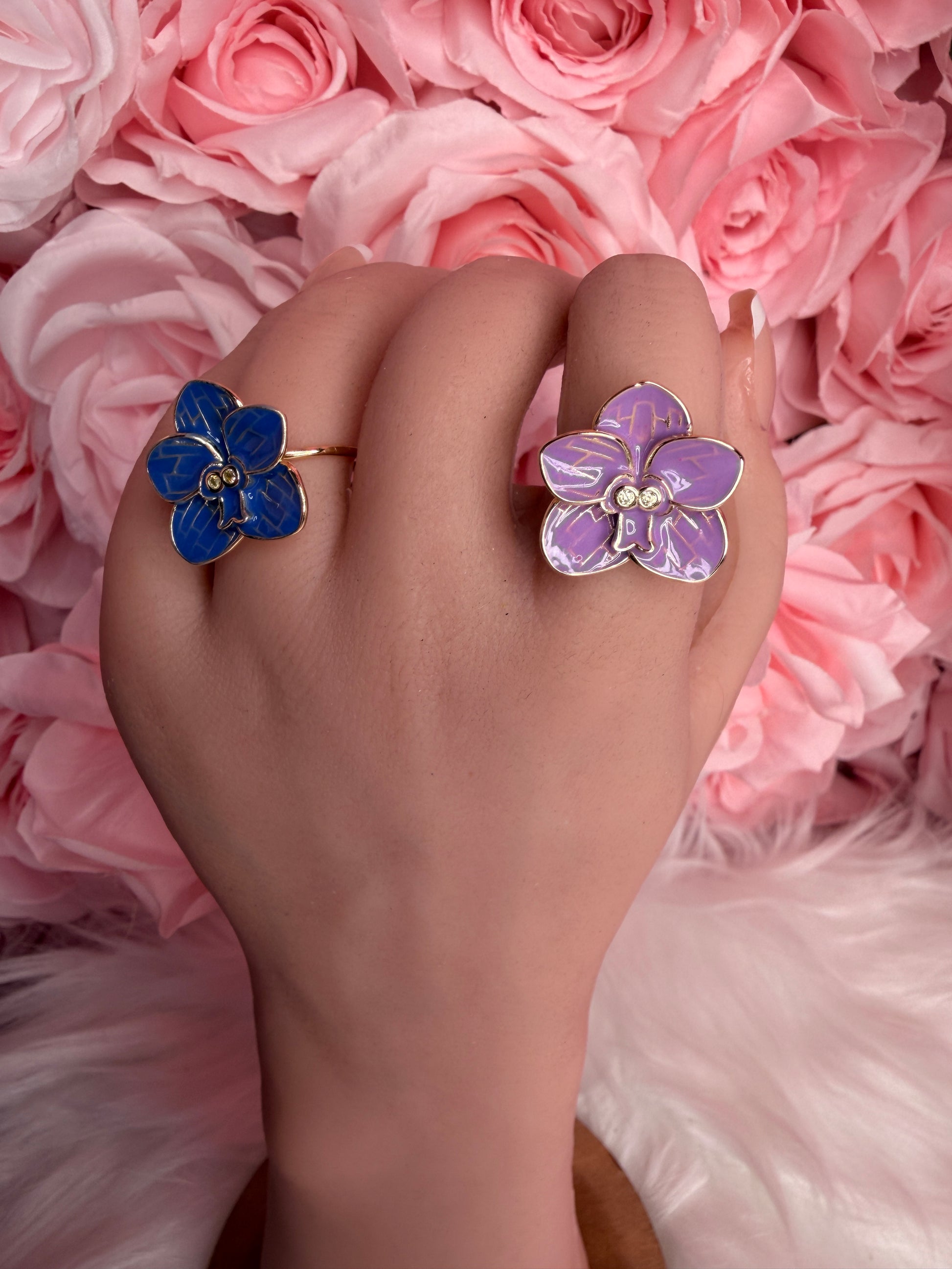 Vanda Bloomers Collection: Blue or Purple Orchid Vanda Flower Jewelry - Orchidique