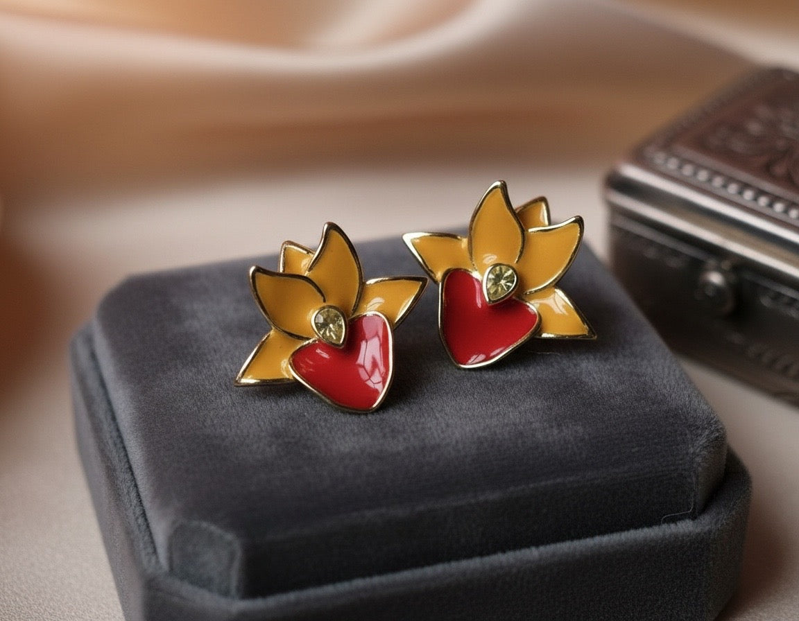 Catasetum Orange Taiwan Orchid Jewelry Set - Orchidique