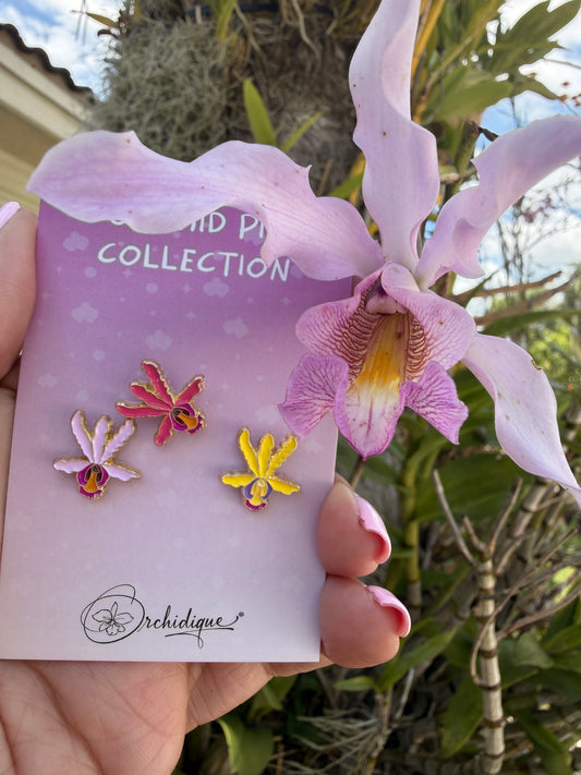 Mini Shomburgkia-inspired Orchid Flower Enamel Pin- Inspired from Myrm Thomsoniana orchid