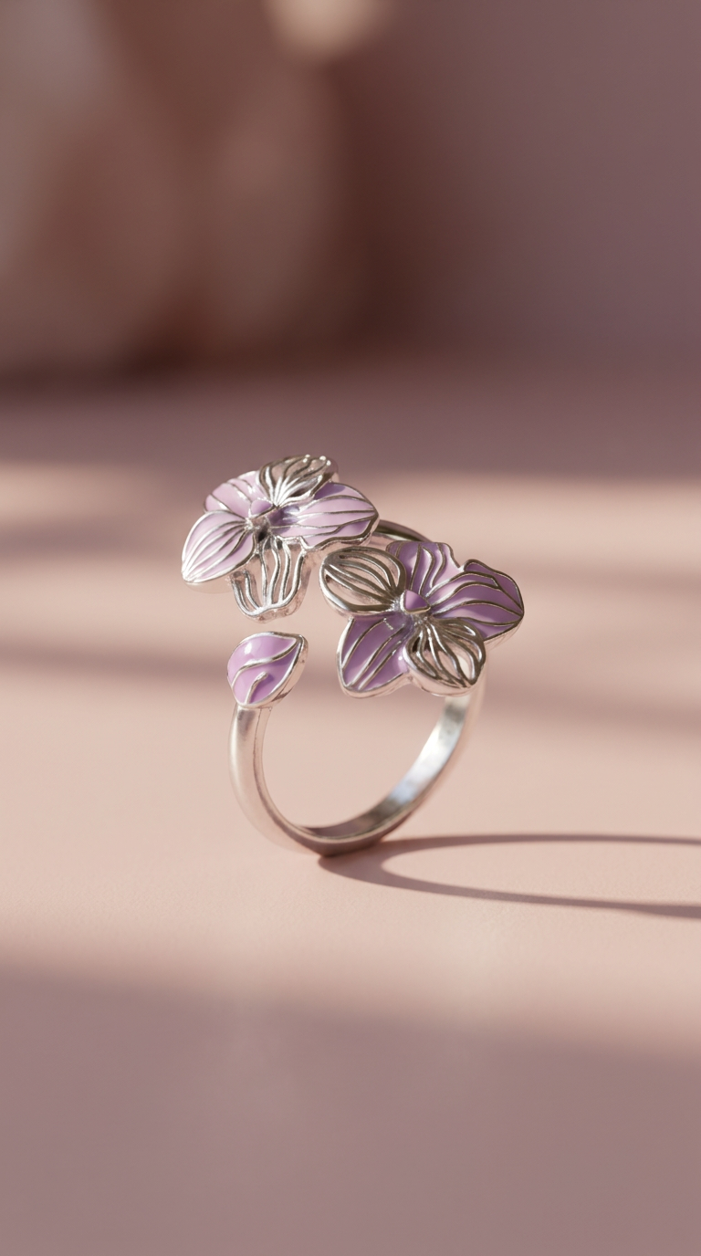 Soul-mate Collection: Lavendar Vanda Orchid Flower Ring - Orchidique