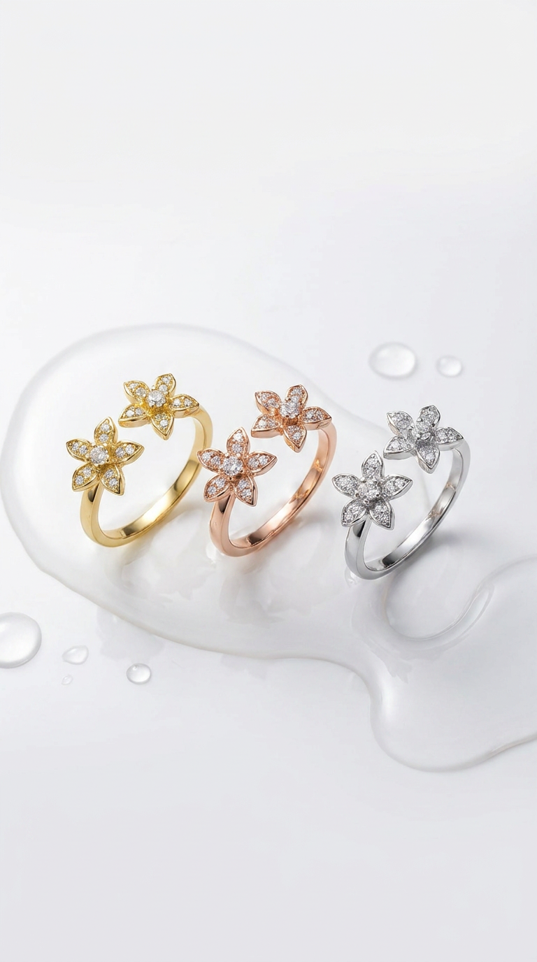 La Brillosa Collection: Double Cattleya Orchid Ring - Orchidique