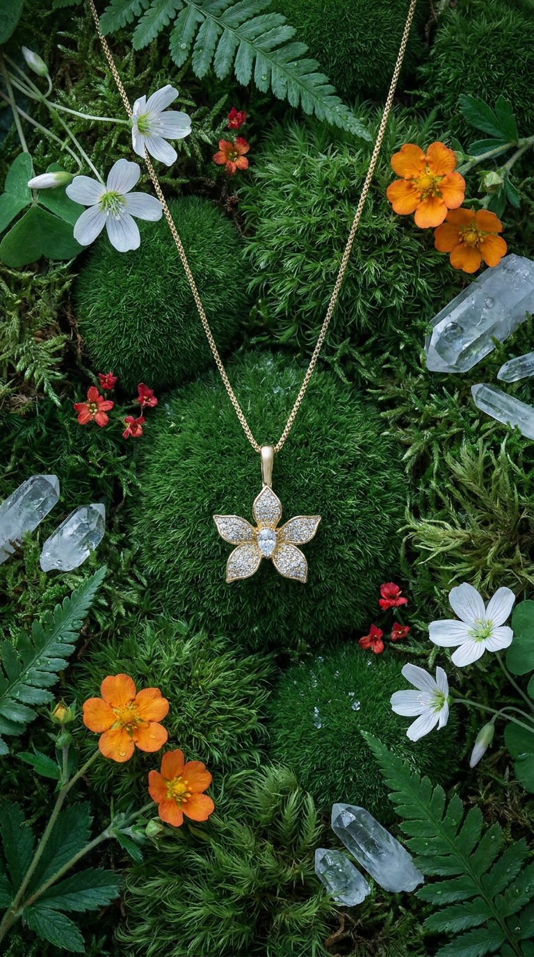 La Brillosa Cattleya Collection: Orchid Pendant Necklace - Orchidique
