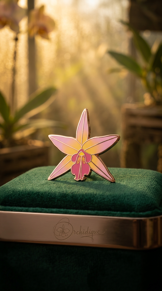 Laelia Cattleya Bloom: Hard Enamel Pin Brooch