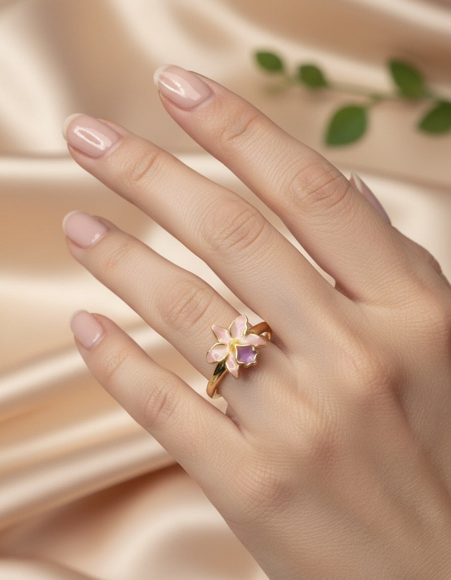 La Colombiana Inspired Collection: Cattleya TrianaePink Sian Orchid Jewelry Set - Orchidique