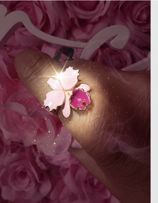 Drama Collection: Pink Cattleya Dowiana Orchid Ring - Orchidique