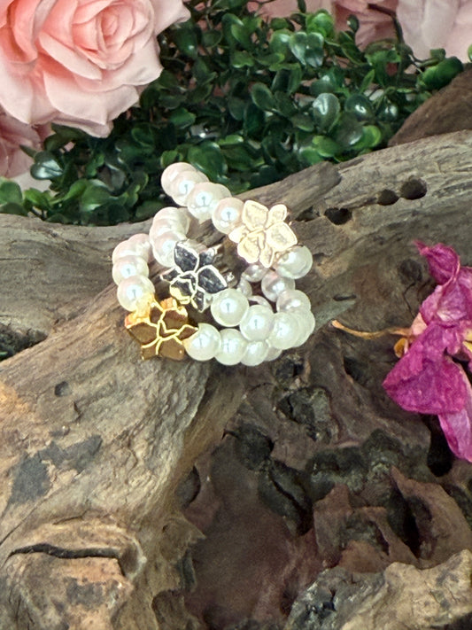Pearl Orchid Ring: Cattleya Stackable Ring
