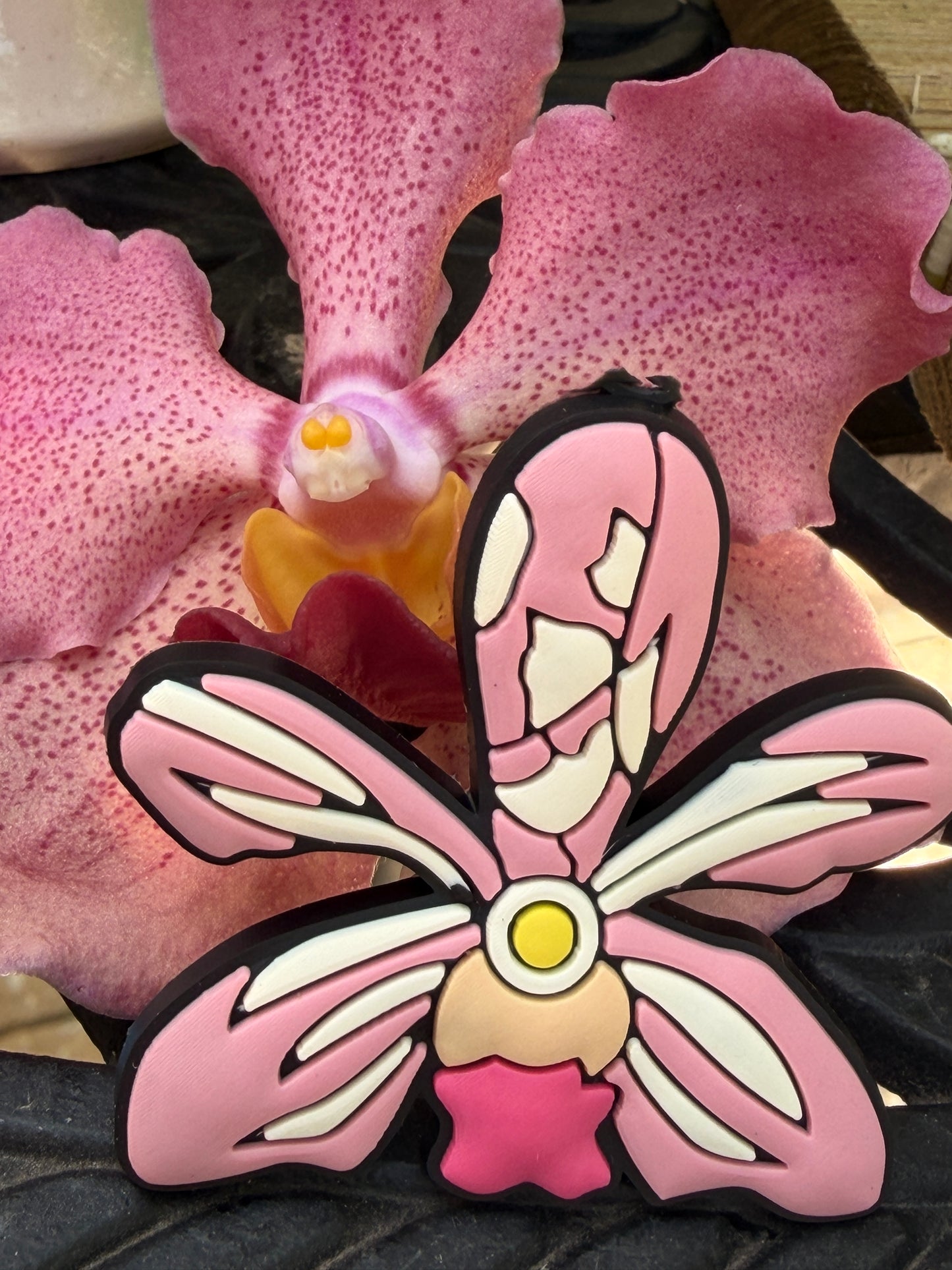 Vanda Pink Orchid Flower Charm for Beach Bags