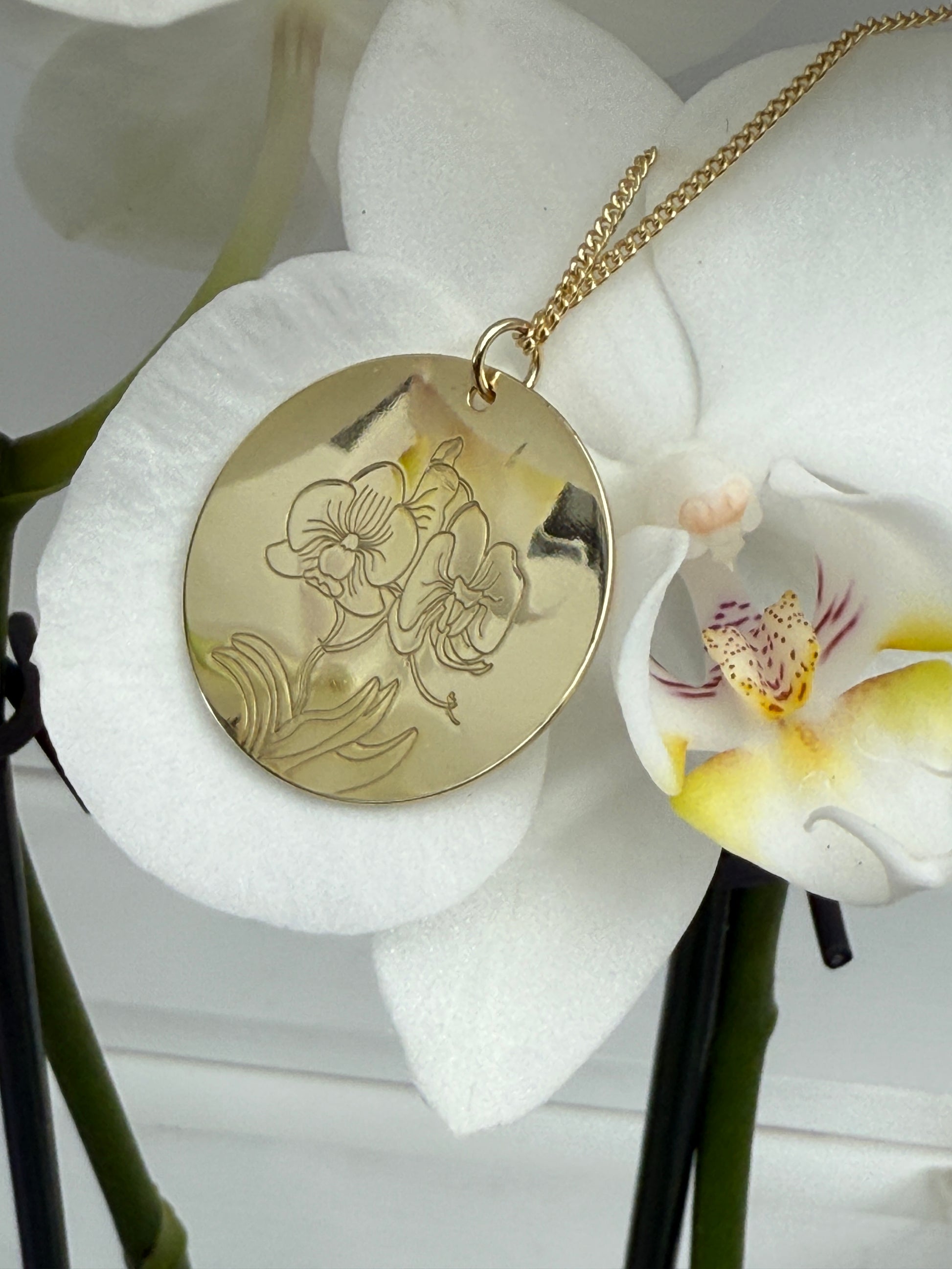 The Birthstone Phalaenopsis Collection: Phalaenopsis Orchid Pendant Necklace - Orchidique