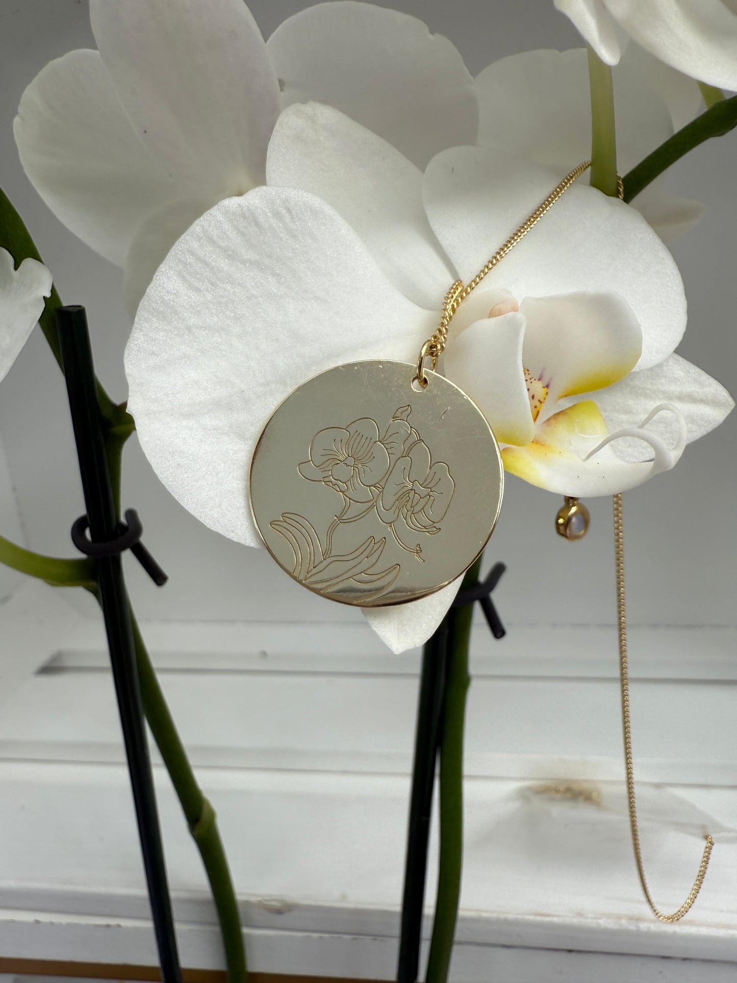 The Birthstone Phalaenopsis Collection: Phalaenopsis Orchid Pendant Necklace - Orchidique