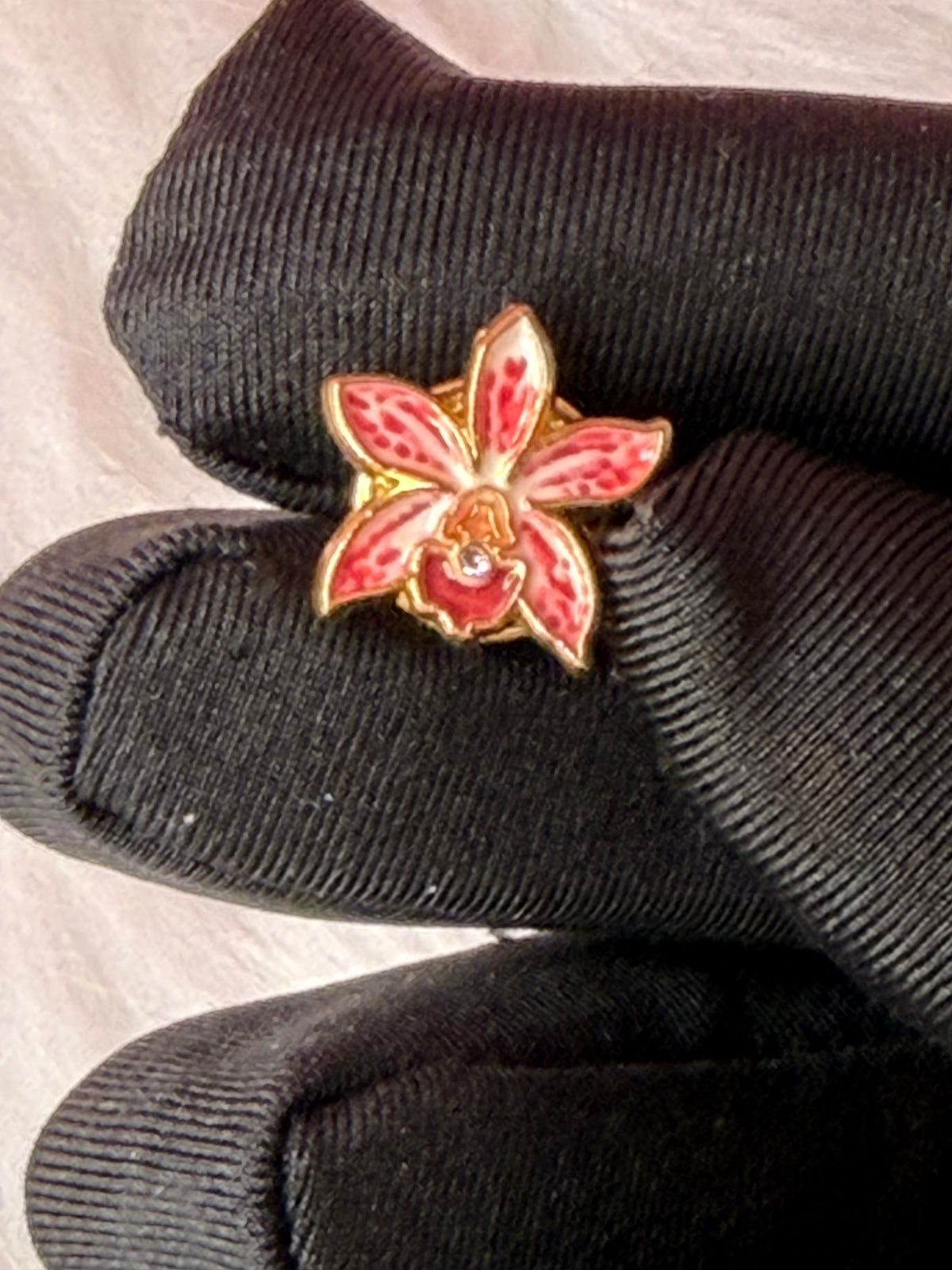 Mini Cattleya Orchid Enamel Pin • 14mm Tiny Flower Pin • Nine Colors or Set
