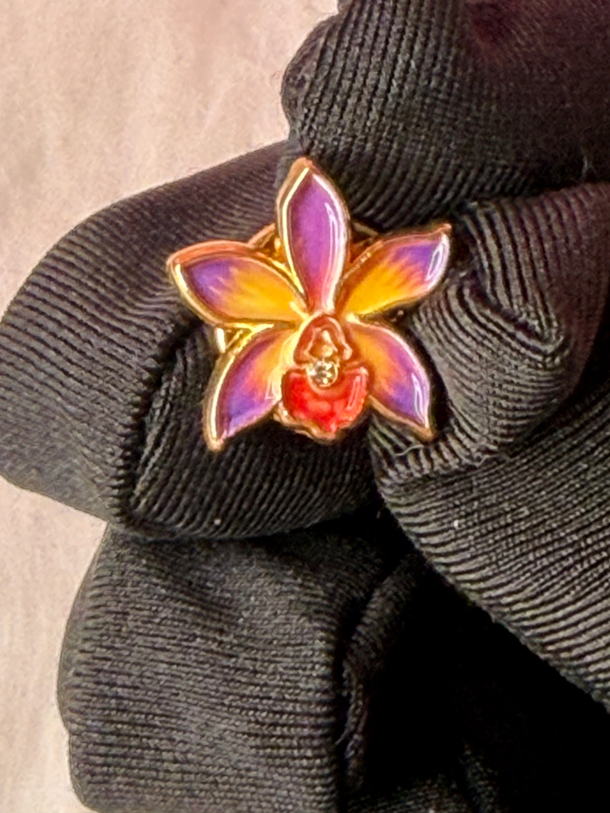 Mini Cattleya Orchid Enamel Pin • 14mm Tiny Flower Pin • Nine Colors or Set